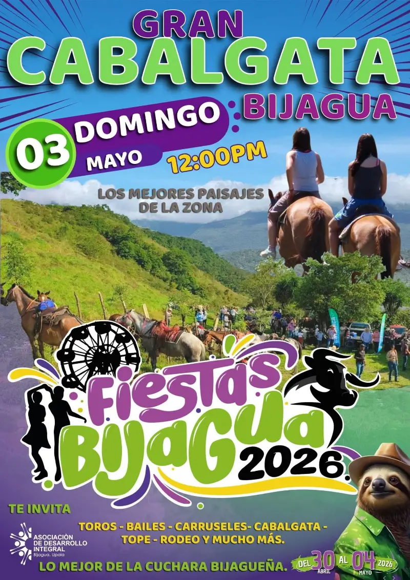 Que hacer hoy en Costa Rica: Disfrutá de una gran cabalgata con paisajes espectaculares como parte de las Fiestas de Bijagua.