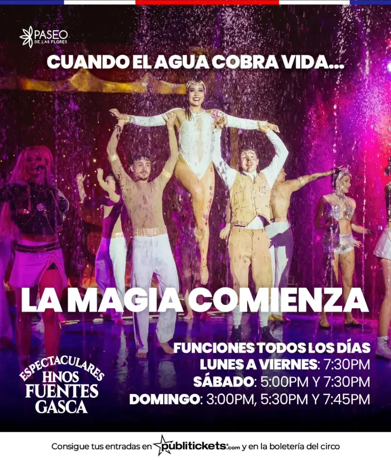 Que hacer hoy en Costa Rica: Disfrutá de un espectáculo lleno de magia, agua y acrobacias en Heredia con funciones todos los días.