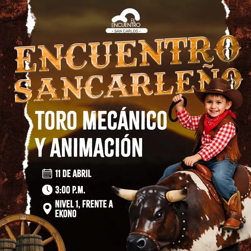Que hacer hoy en Costa Rica: Disfrutá de una tarde familiar con toro mecánico, talleres y juegos tradicionales en San Carlos.