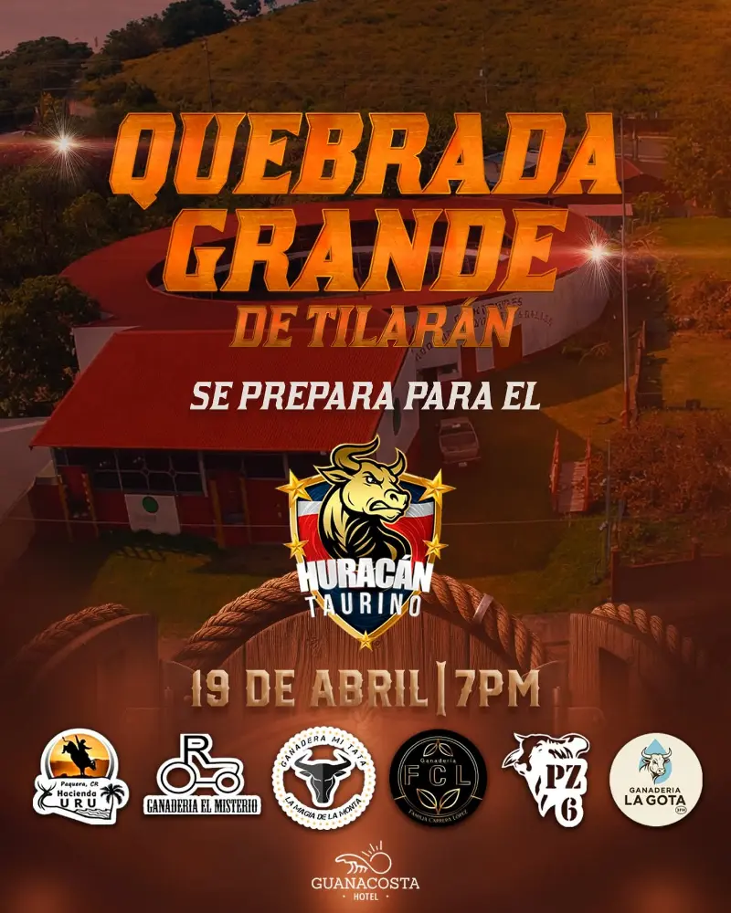 Que hacer hoy en Costa Rica: Evento taurino con montadores y toros de espectáculo en Quebrada Grande de Tilarán.