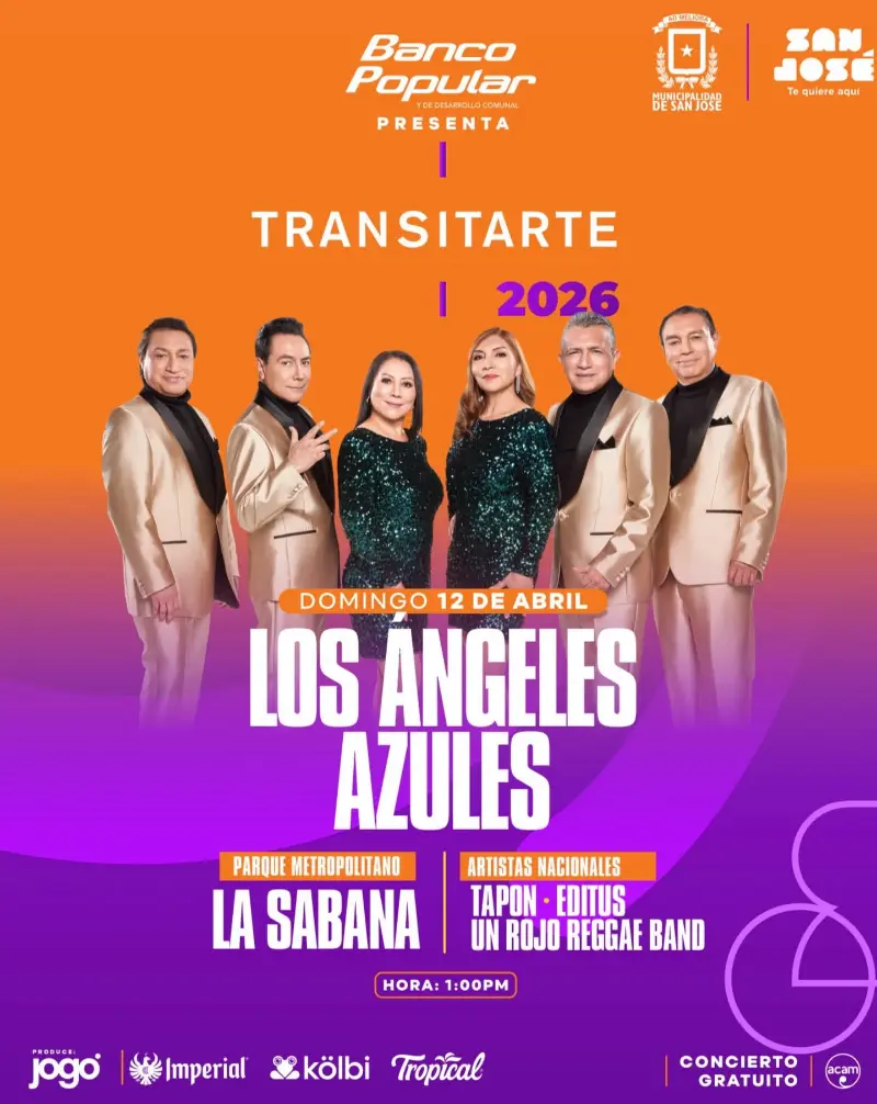 Gran concierto de cierre de Transitarte con Los Ángeles Azules y artistas nacionales en La Sabana.