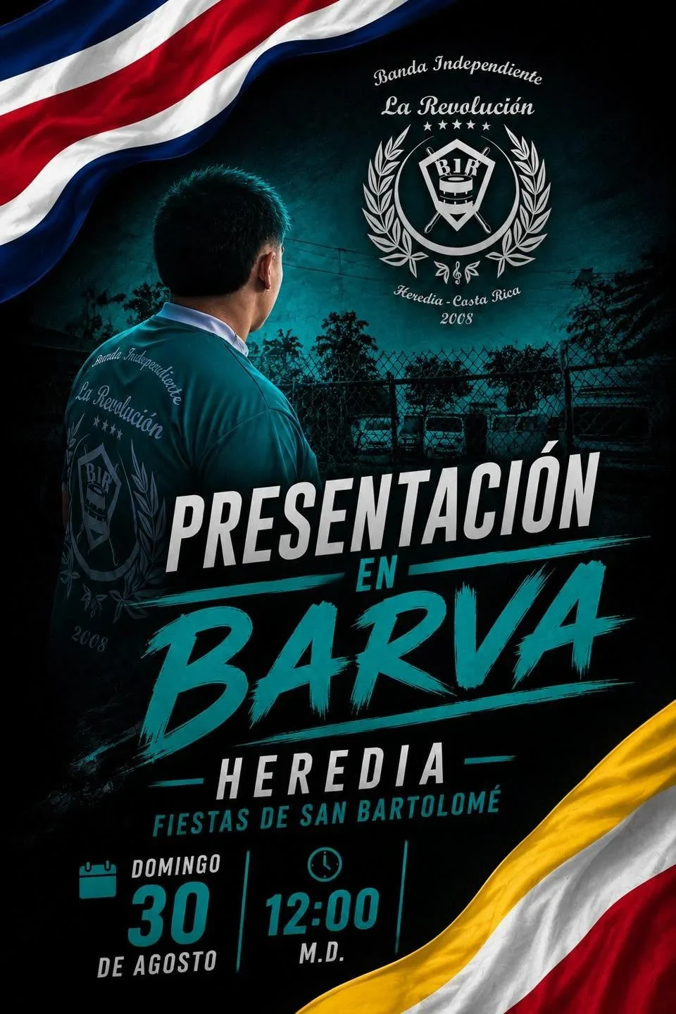 Disfruta de la presentación de la Banda Independiente La Revolución en las Fiestas de San Bartolomé en Barva, Heredia.