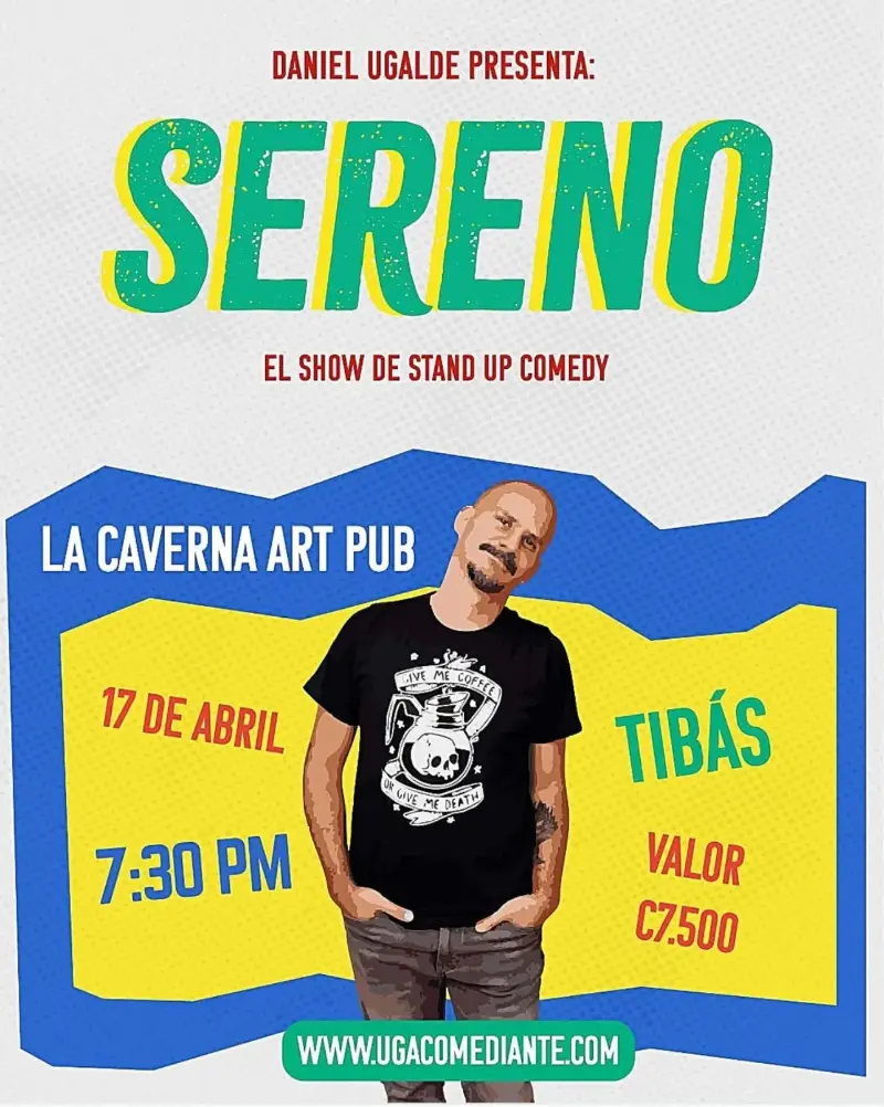 Que hacer hoy en Costa Rica: Disfrutá de una noche de stand up comedy con Daniel Ugalde en La Caverna Art Pub.