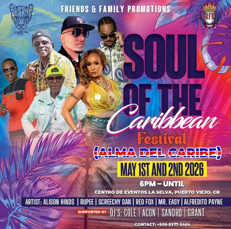 Que hacer hoy en Costa Rica: Festival caribeño con artistas internacionales, DJs y mucha energía en Puerto Viejo.