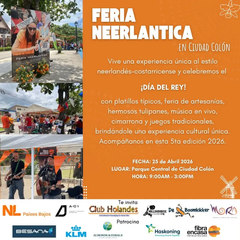 Disfrutá cultura, música y actividades familiares en la Feria Neerlántica en Ciudad Colón.