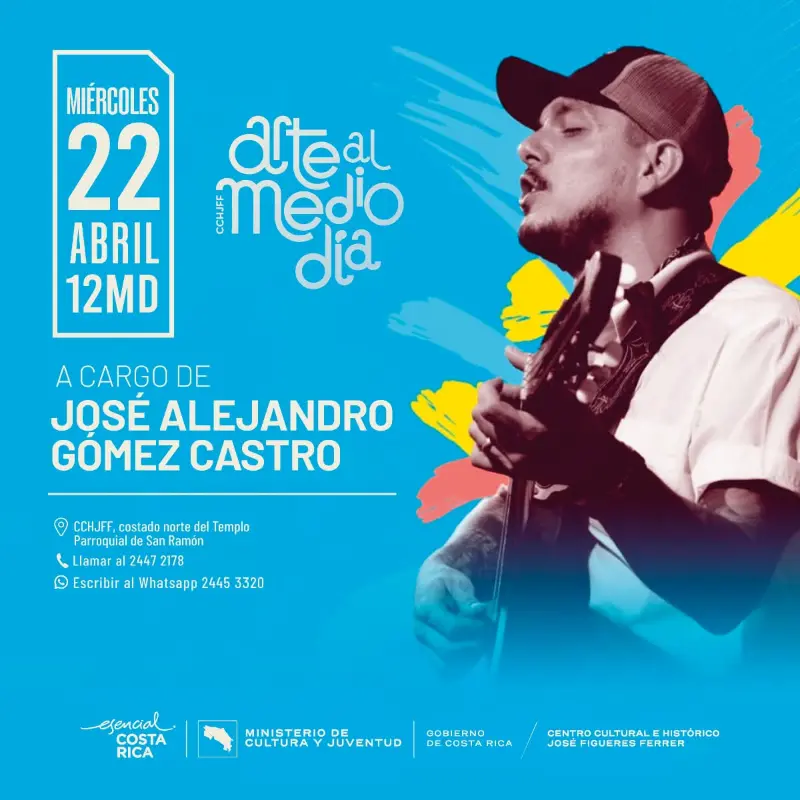 Disfrutá música en vivo al mediodía en el Centro Cultural José Figueres Ferrer.