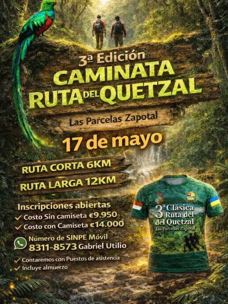 Que hacer hoy en Costa Rica: Sumate a una caminata en la naturaleza con rutas de 6K y 12K en Las Parcelas Zapotal.