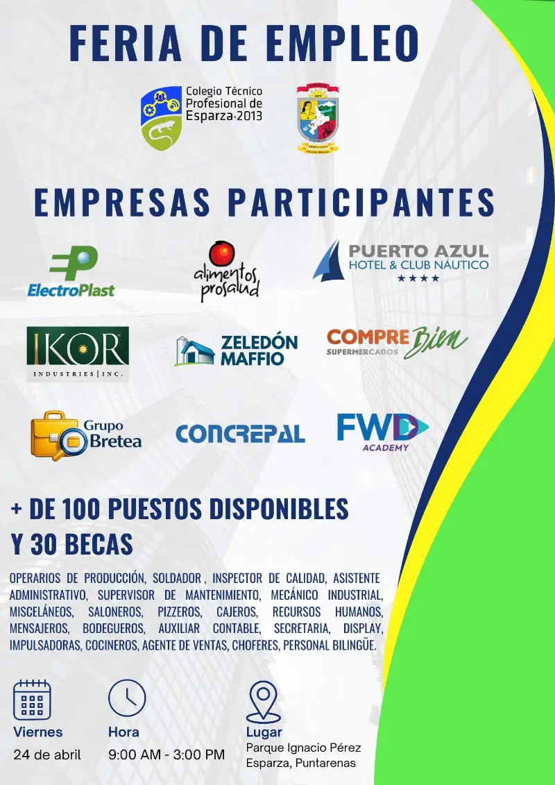 Aprovechá más de 100 puestos disponibles y oportunidades laborales en Esparza.