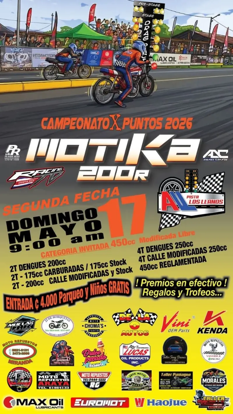 Viví la emoción de los piques de motos en la segunda fecha del campeonato 2026.