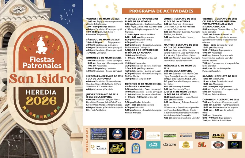 Viví tradición, música y actividades religiosas en las fiestas patronales de Heredia.