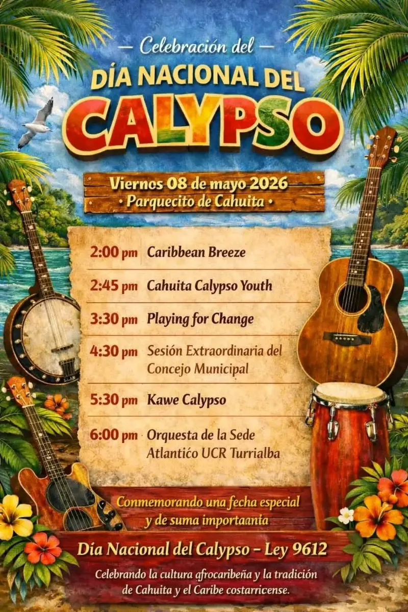 Celebrá el Día Nacional del Calypso con música en vivo y cultura afrocaribeña en el Parque de Cahuita.