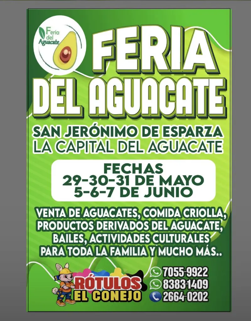 Que hacer hoy en Costa Rica: Disfrutá la Feria del Aguacate con comida, cultura y actividades familiares en Esparza.