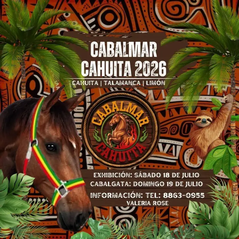 Que hacer hoy en Costa Rica: Viví Cabalmar Cahuita 2026 con exhibición y cabalgata en el Caribe costarricense.