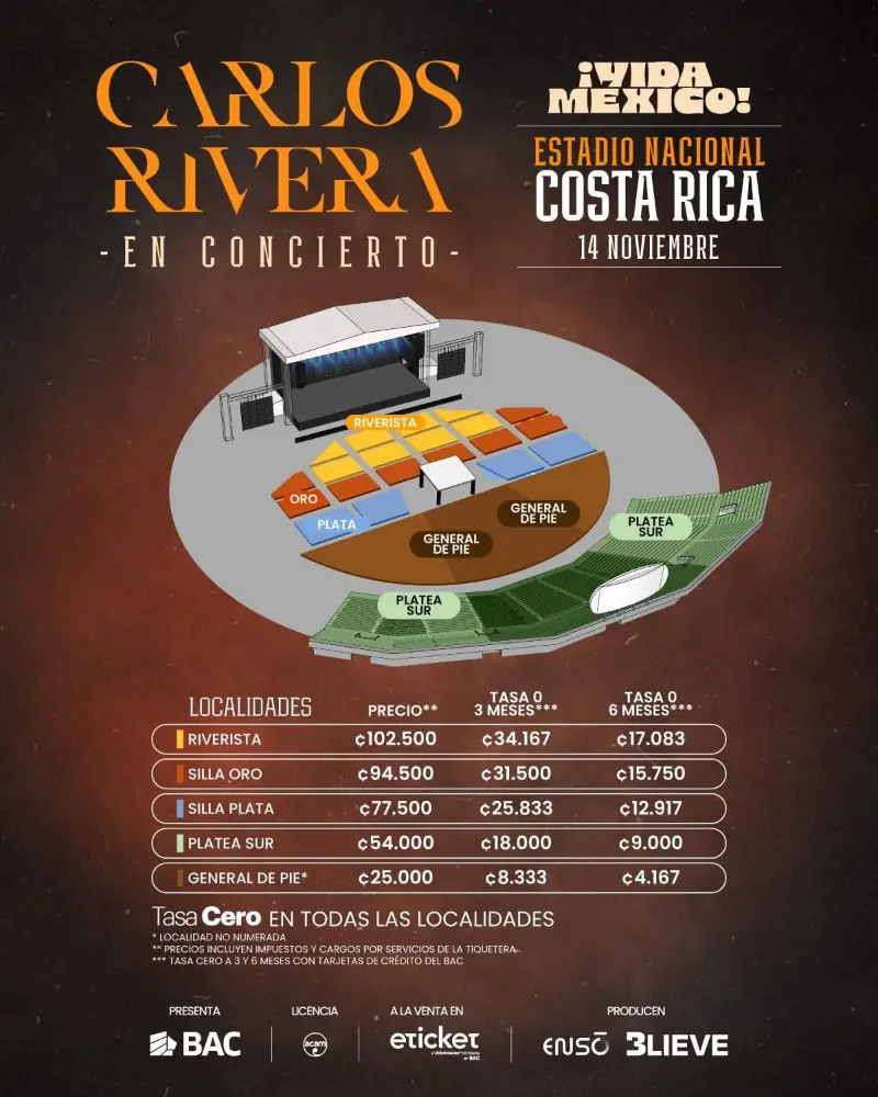 Que hacer hoy en Costa Rica: Carlos Rivera llega a Costa Rica con su tour ¡Viva México! en un concierto imperdible.