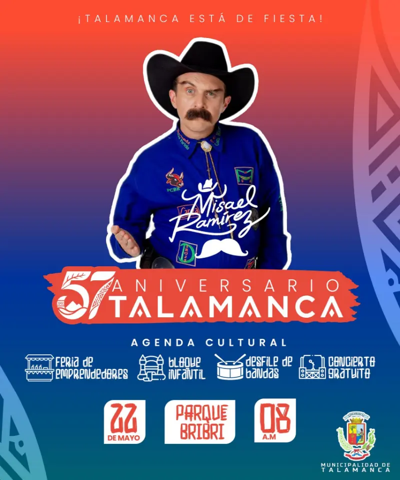 Que hacer hoy en Costa Rica: Celebrá el 57 aniversario del cantón de Talamanca con actividades culturales, feria, desfile de bandas y concierto gratuito.
