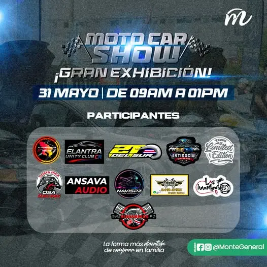 Que hacer hoy en Costa Rica: Disfrutá de una gran exhibición de carros y motos con clubes invitados en el Moto Car Show de Monte General.