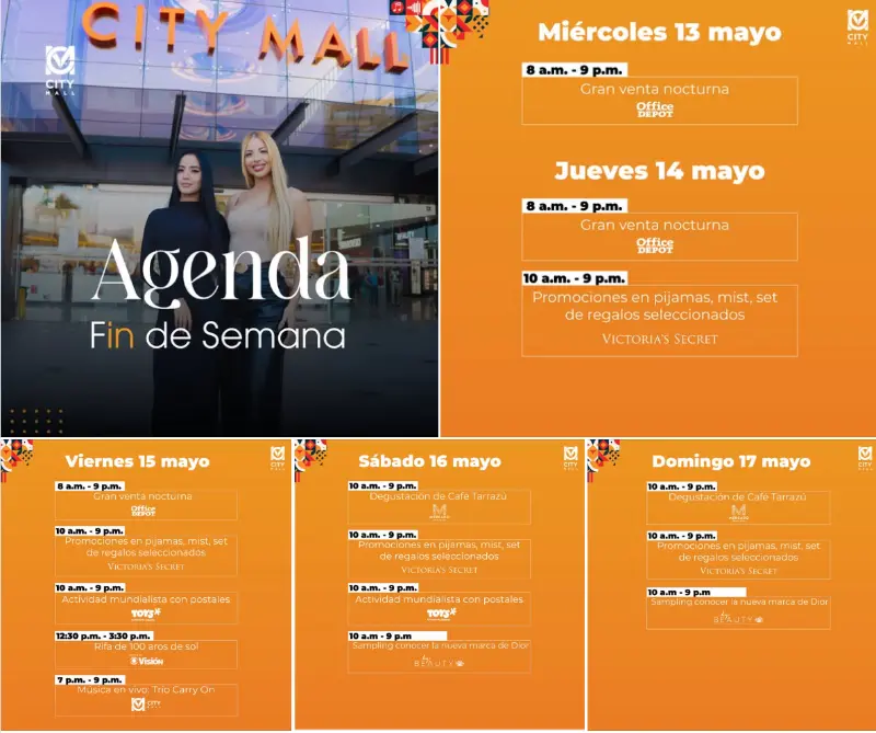 Que hacer hoy en Costa Rica: Disfrutá promociones, música en vivo, degustaciones y actividades especiales durante la agenda de fin de semana en City Mall.