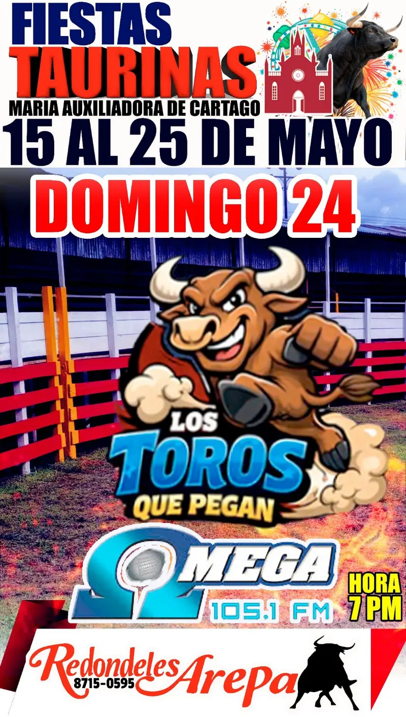 Que hacer hoy en Costa Rica: Viví la emoción de las Fiestas Taurinas María Auxiliadora 2026 con Los Toros que Pegan y un gran ambiente en Cartago.