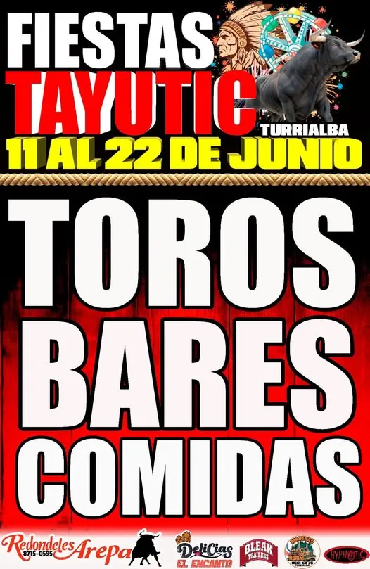Que hacer hoy en Costa Rica: Disfrutá las tradicionales Fiestas de Tayutic con toros, bares, comidas y actividades para toda la familia.