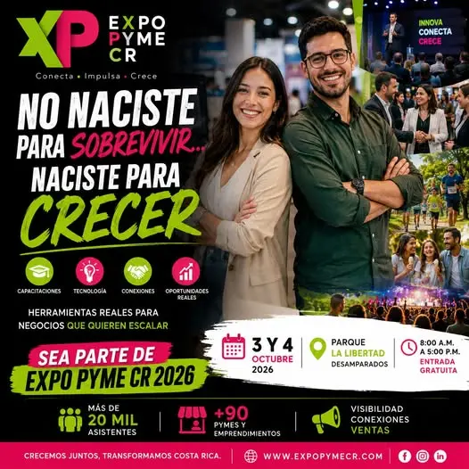 Que hacer hoy en Costa Rica: Expo Pyme CR 2026 reunirá emprendedores, negocios y oportunidades de crecimiento en un evento gratuito lleno de capacitación, conexiones y tecnología.
