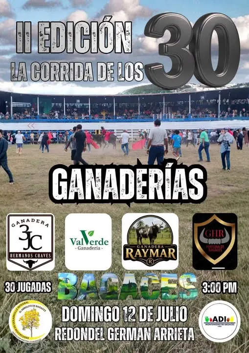 Que hacer hoy en Costa Rica: Bagaces vivirá una tarde llena de adrenalina y tradición con la Segunda Edición de La Corrida de los 30 en el Redondel Germán Arrieta.