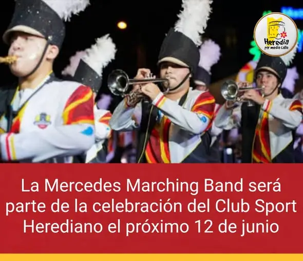 Que hacer hoy en Costa Rica: La reconocida Mercedes Marching Band participará en la celebración de los 105 años del Club Sport Herediano y la conquista de su título nacional número 32.