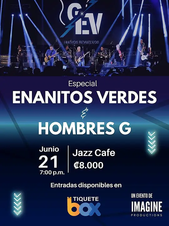 Que hacer hoy en Costa Rica: Disfrute de una noche dedicada a los grandes éxitos de Enanitos Verdes y Hombres G con una presentación especial en vivo en Jazz Café.