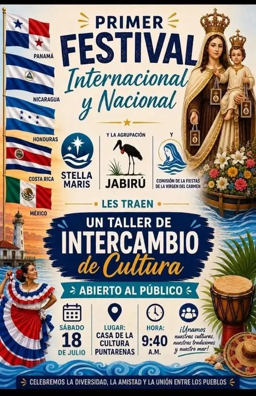 Que hacer hoy en Costa Rica: Disfrute de un encuentro cultural con delegaciones de Honduras, Panamá, Nicaragua, México y Costa Rica en un taller abierto al público que celebra la diversidad, la amistad y las tradiciones de nuestros pueblos.