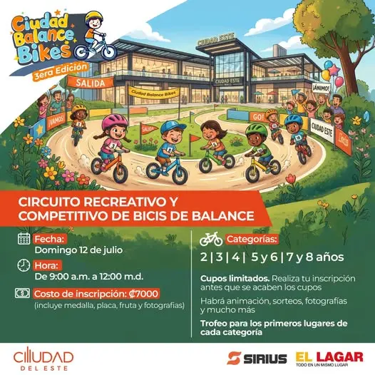 Que hacer hoy en Costa Rica: Circuito recreativo y competitivo de bicis de balance para niños de 2 a 8 años con premios, animación, fotografías y muchas sorpresas.