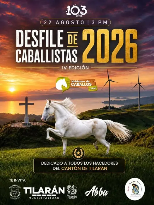 Que hacer hoy en Costa Rica: Disfruta del IV Desfile de Caballistas en Tilarán, una celebración dedicada a los hacedores del cantón con tradición, caballos y ambiente familiar.