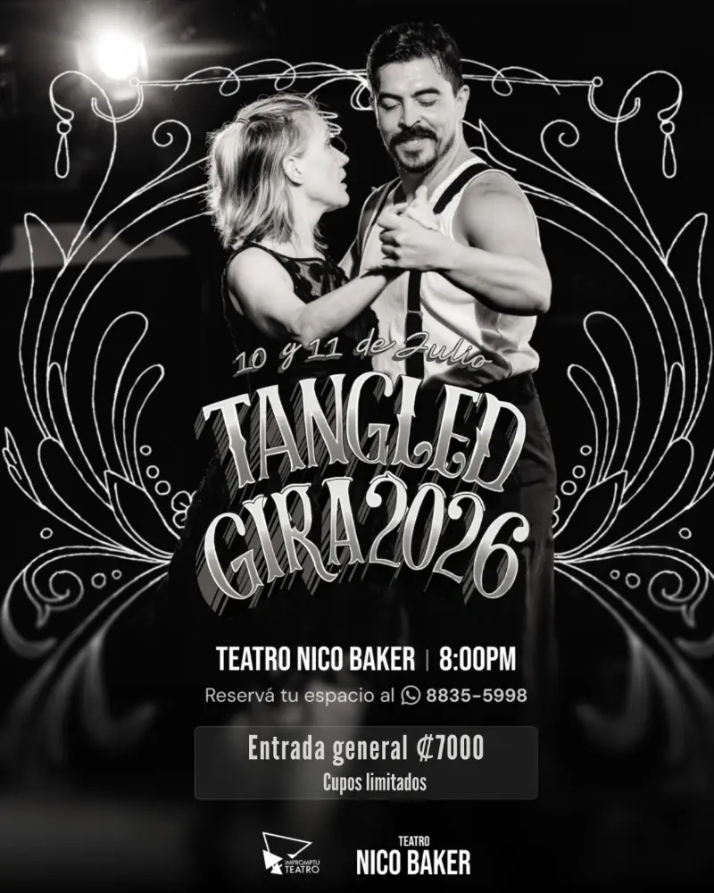 Que hacer hoy en Costa Rica: Viví un espectáculo único que mezcla tango, improvisación teatral y dibujo en vivo.