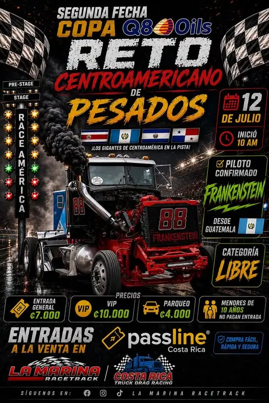 Que hacer hoy en Costa Rica: Carrera de camiones pesados con participantes de toda Centroamérica en La Marina Racetrack.