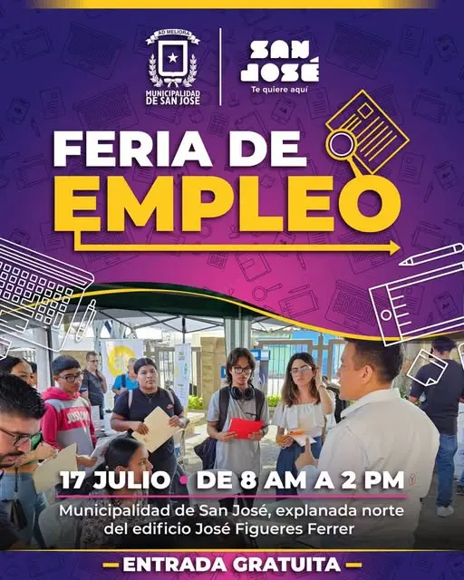 Que hacer hoy en Costa Rica: Encontrá oportunidades laborales en la Feria de Empleo gratuita organizada por la Municipalidad de San José.