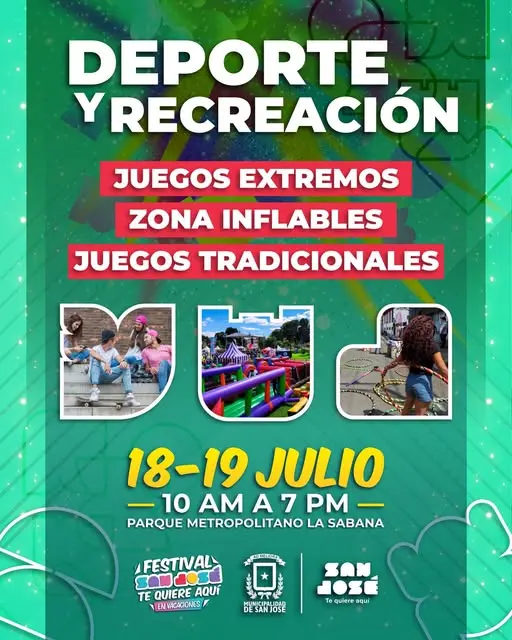 Que hacer hoy en Costa Rica: Dos días de juegos extremos, inflables y actividades tradicionales para toda la familia en el Parque La Sabana.