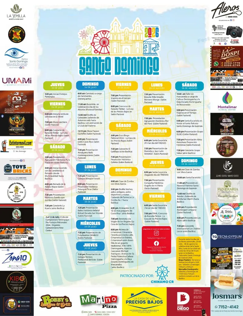 Que hacer hoy en Costa Rica: Viví más de dos semanas de tradición, música, actividades religiosas, culturales y familiares en Santo Domingo.