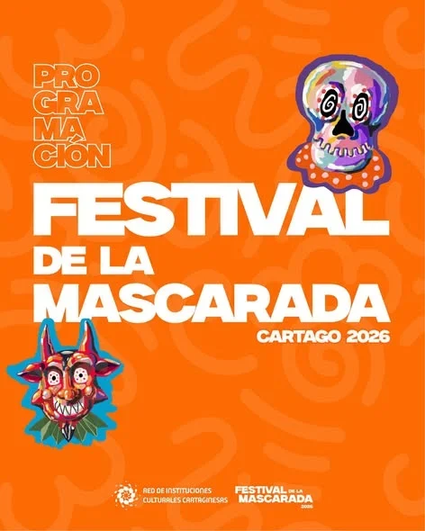 Evento cultural en Cartago durante octubre con talleres, exposiciones, música y actividades tradicionales de mascaradas y cimarronas.