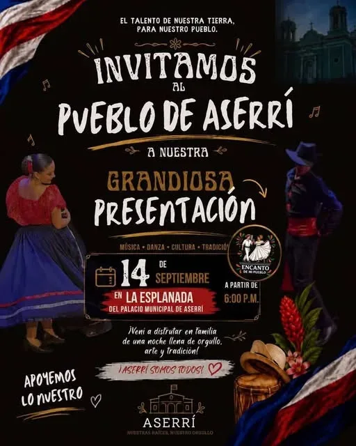 Celebra el Mes Patrio con música, danza y cultura en Aserrí.