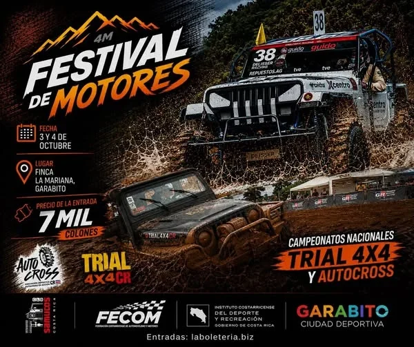 Campeonatos Nacionales de Trial 4x4, Autocross y Samuros en Garabito, con entrada para ambos días.