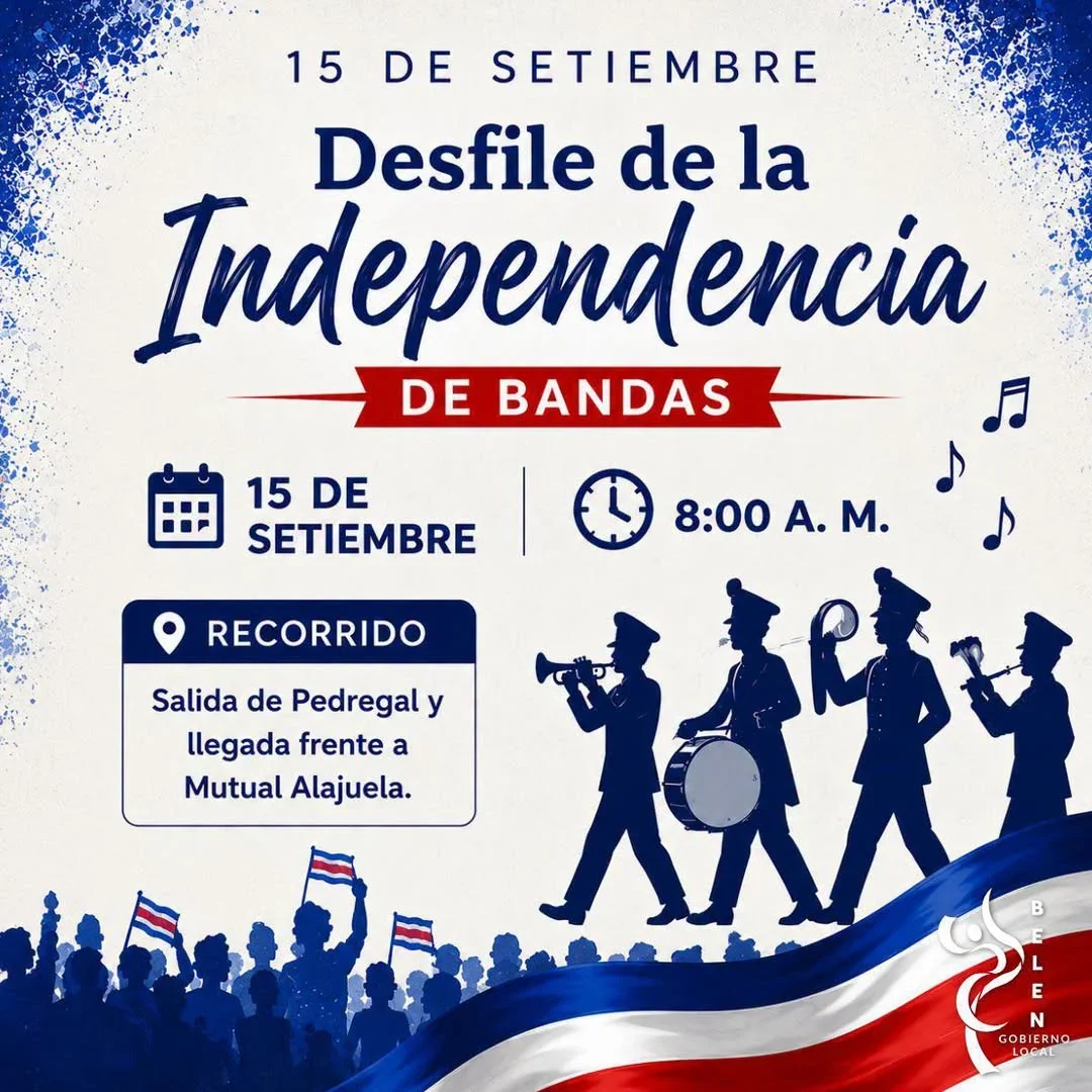 Desfile cívico en Belén para celebrar las Fiestas Patrias con música y tradición el 15 de setiembre.