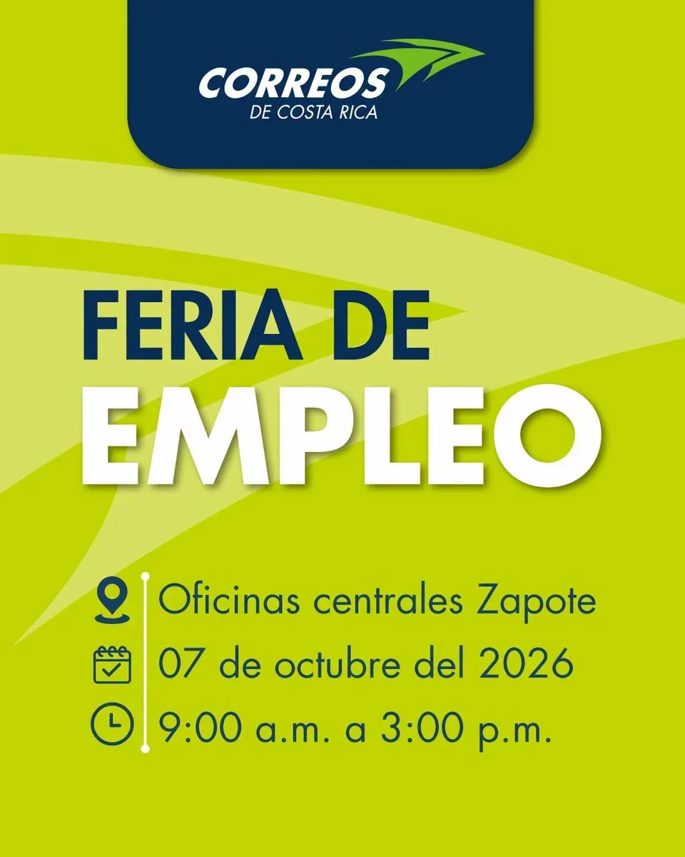 Feria de empleo en las Oficinas Centrales de Correos en Zapote para choferes, operarios de procesos, auxiliares postales y mensajeros.