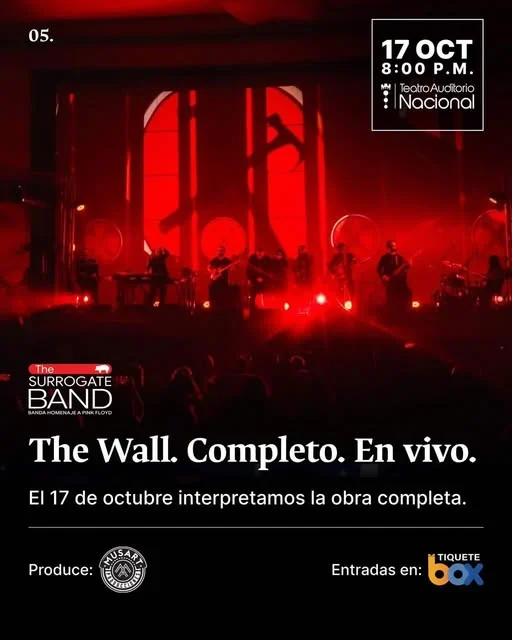 Concierto en vivo de The Surrogate Band interpretando la obra completa de Pink Floyd en el Auditorio Nacional.