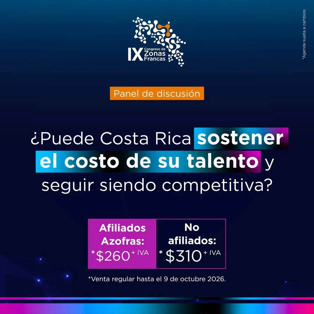Debate sobre competitividad, productividad y costos en zonas francas con expertos nacionales en el Centro de Convenciones de Costa Rica.