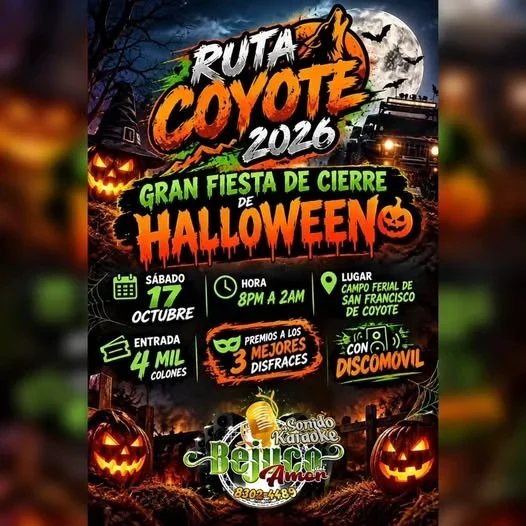 Fiesta de cierre de Halloween con premios a los mejores disfraces en San Francisco de Coyote.