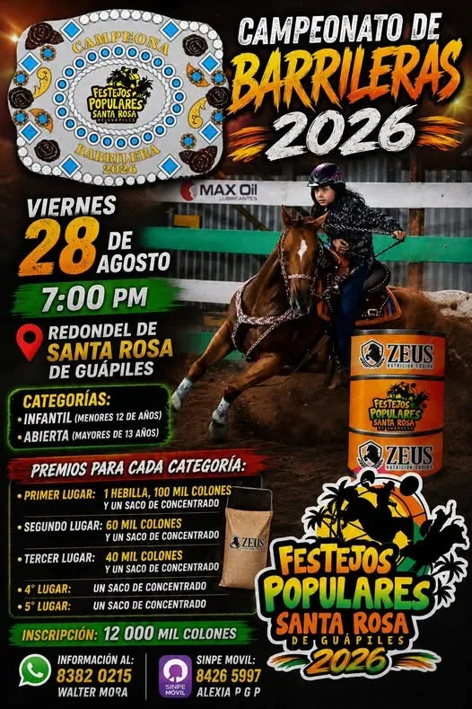 Competencia de barrileras en Santa Rosa de Guápiles con categorías infantil y abierta.