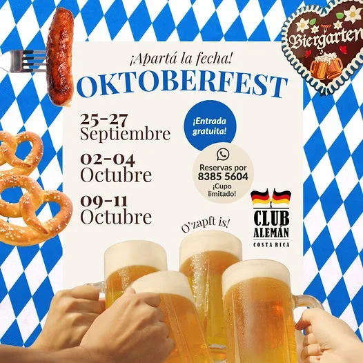 Celebra el Oktoberfest en el Club Alemán con entrada gratuita y actividades para todos.