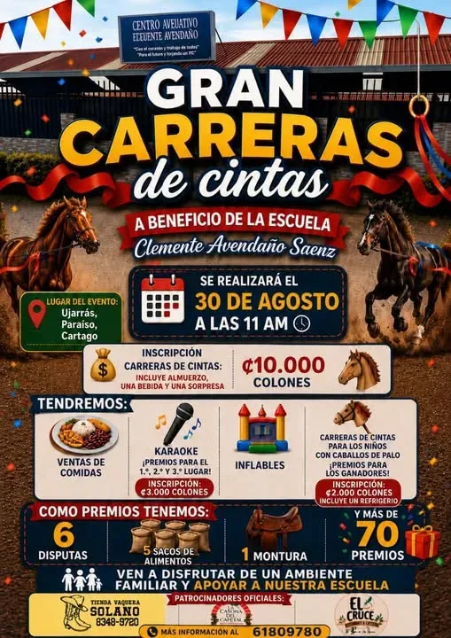 Disfruta de una emocionante carrera de cintas en Ujarrás, con actividades y premios para todos.