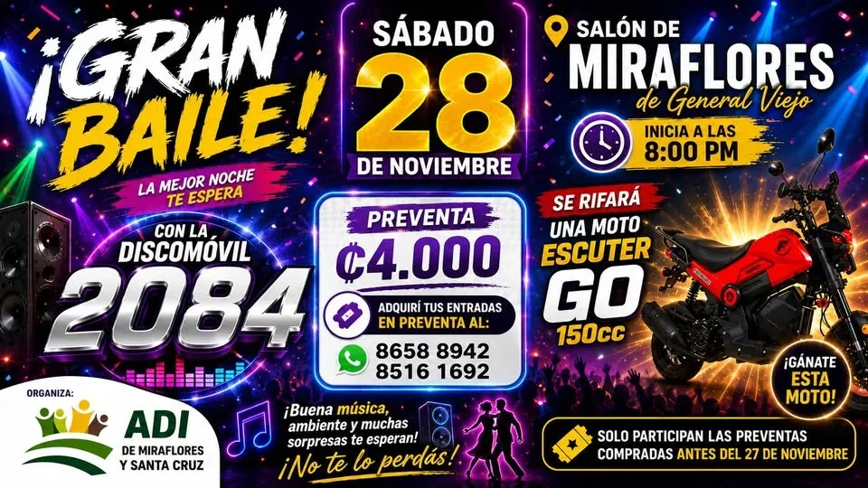 Disfruta de una noche llena de música y sorpresas en el Salón de Miraflores de General Viejo.