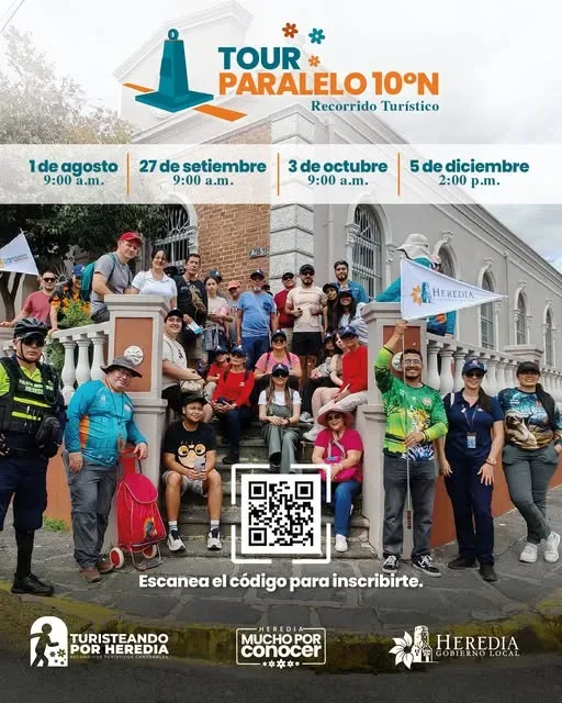 Descubre la historia y curiosidades del Paralelo 10° Norte en un recorrido gratuito por Heredia.