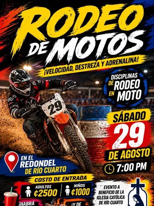 Acompáñanos en un emocionante rodeo de motos en Río Cuarto, ¡todo por una buena causa!