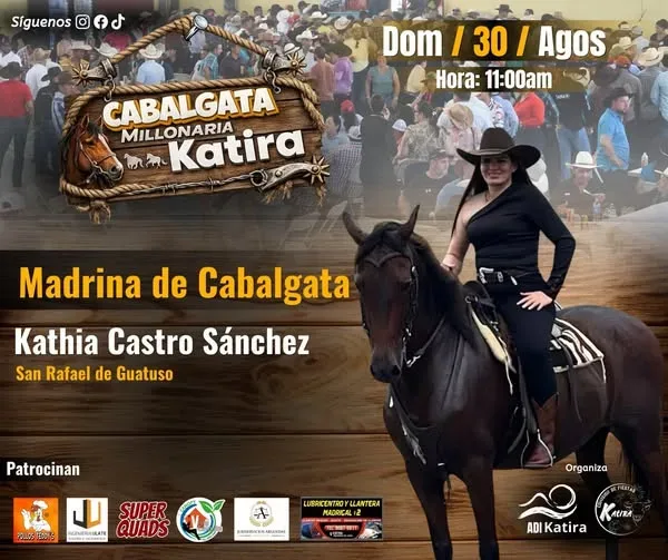 Disfruta de una gran cabalgata familiar en Katira de Guatuso con la madrina Kathia Castro Sánchez.